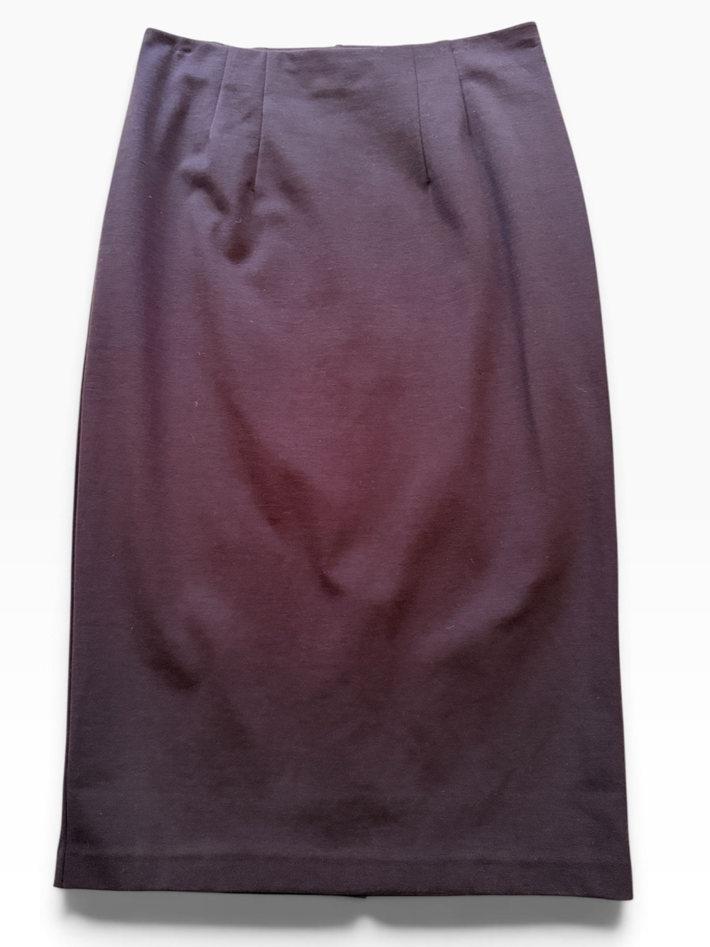 Eileen Fisher Brown Knit Pull On Pencil Midi Skirt M